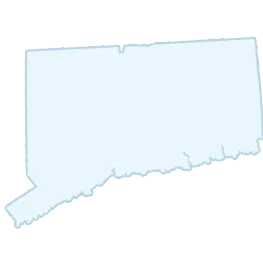 Outline map of the U.S. state of Connecticut with no added features or labels.