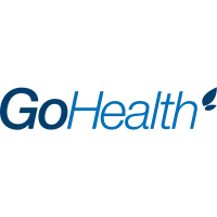 The image shows the GoHealth logo, with the name displayed in dark blue letters on a white background.