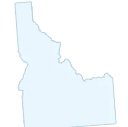 Outline map of the state of Idaho, displayed in light blue with no additional markings or labels.