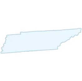 An outline of the U.S. state of Tennessee is shown with no additional markings or text.