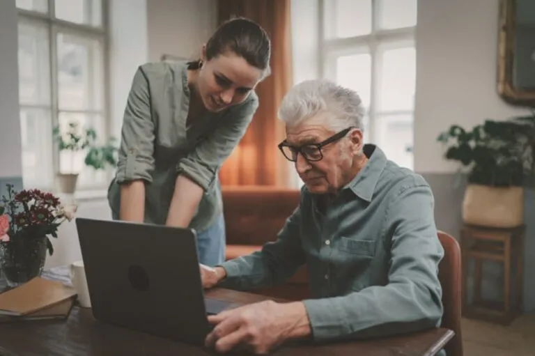 Family member assists with end-of-life planning.