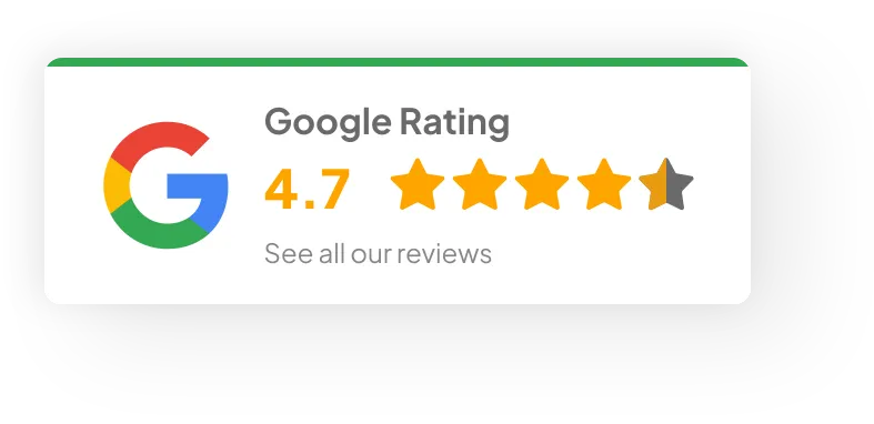 4.7-star Google rating badge