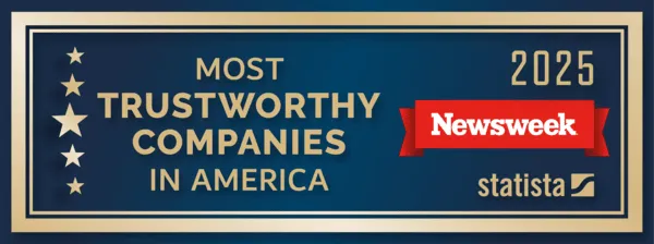 Most trustworthy companies in America badge by Newsweek and Statista