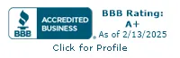 A+ rating badge by the Better Business Bureau
