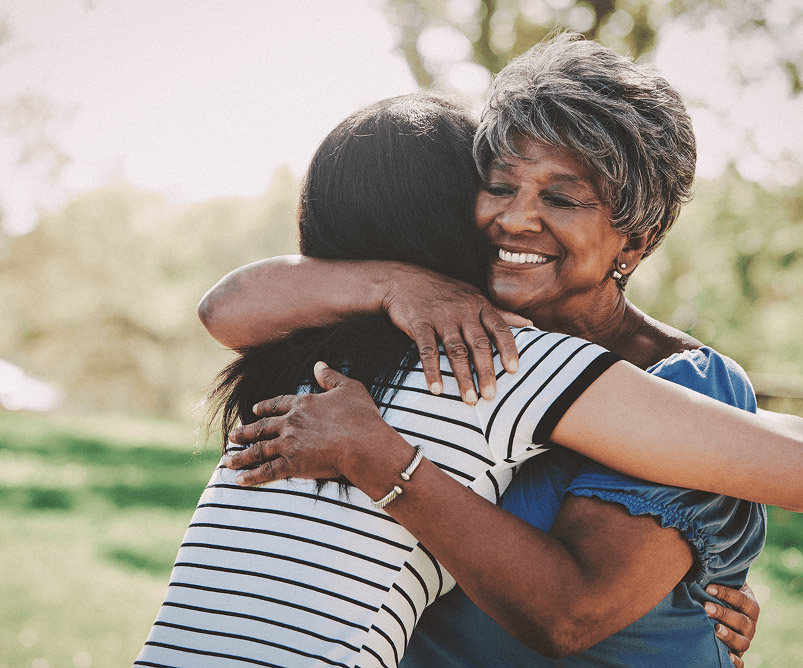 Women hugging