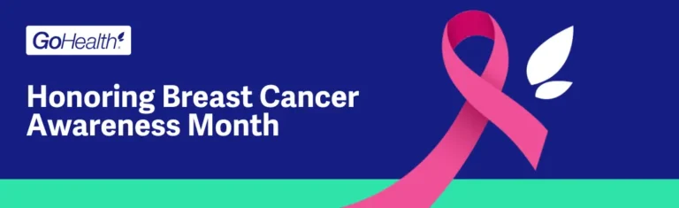 Banner with pink ribbon for Breast Cancer Awareness Month