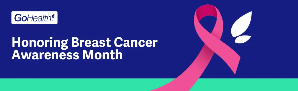 Banner with pink ribbon for Breast Cancer Awareness Month